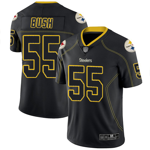 Men Pittsburgh Steelers Football 55 Limited Lights Out Black Devin Bush Rush Nike NFL Jersey